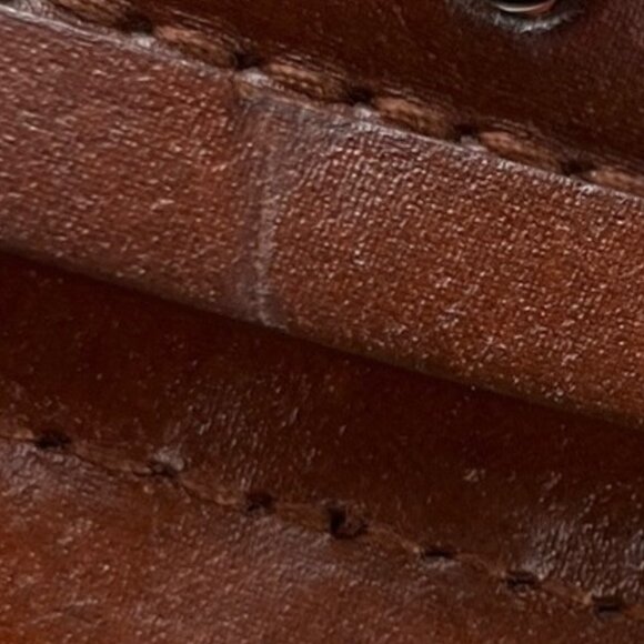 MICHAEL Michael Kors Bonded Leather Woven Belt Size Medium Brown Goldtone Buckle - Picture 10 of 11